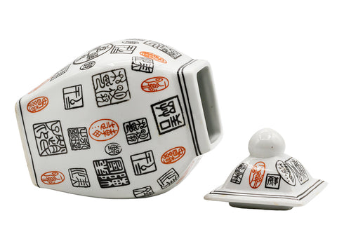 Chinese porseleinen theebus, decoratie met traditionele karakters # 93749