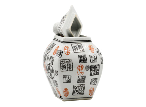 Chinese porseleinen theebus, decoratie met traditionele karakters # 93749