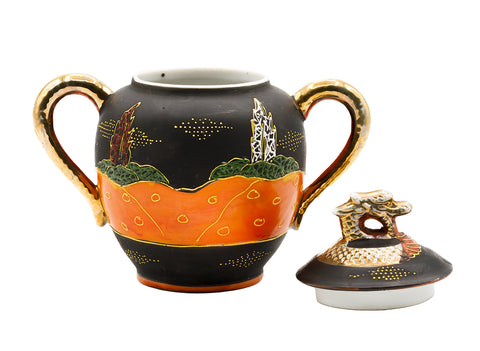 Satsuma Japanese hand painted porcelain vessel  # 93776