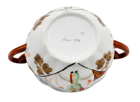 Kutani Japanese vintage handmade hand painted caddy  # 93777