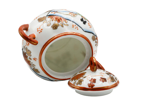 Kutani Japanese vintage handmade hand painted caddy  # 93781