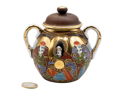 Satsuma Japanese hand painted porcelain vessel  # 93783