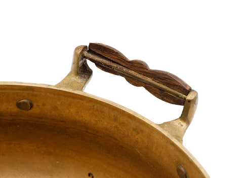 Vintage copper teapot with the ceramic handles and special vessel for the charcoal heating  # 93785