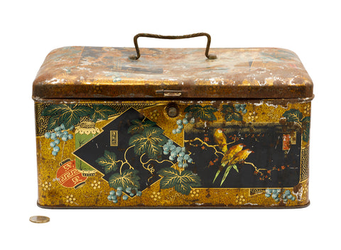 Grote zeldzame oude vintage theeblikdoos # 93794