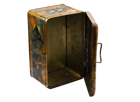 Huge rare old vintage tea tin box  # 93794