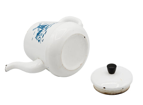 Dutch windmill pattern vintage metal teapot  # 93799