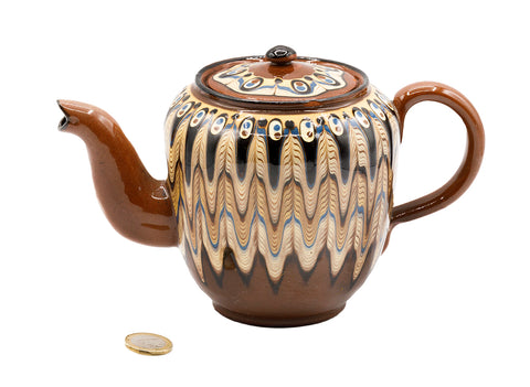 Vintage keramische theepot van marmer, Engeland # 93802