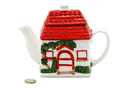 Souvenir "house" shape teapot, ceramics (Taiwan made)  # 93803