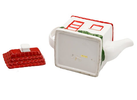 Souvenir theepot in de vorm van een "huis", keramiek (gemaakt in Taiwan) # 93803