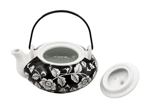 Porcelain teapot with the metal holder, China  # 93806