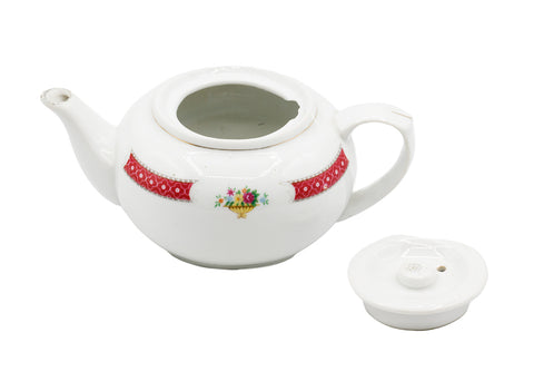 Teiera in porcellana vintage cinese (crepa sotto)  # 93820