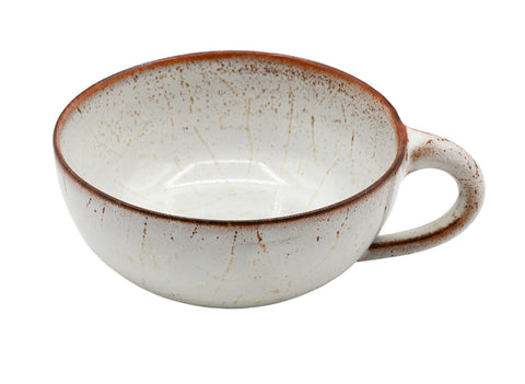 Keramische theekop met schoteltje (met barst) # 93839