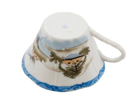 Japanese eggshell porcelain tea cup with the saucer  # 93842