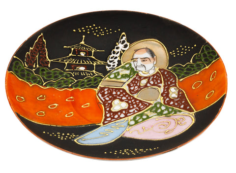 Tasse à thé japonaise Satsuma en porcelaine, faite à la main et peinte à la main, avec soucoupe  # 93845