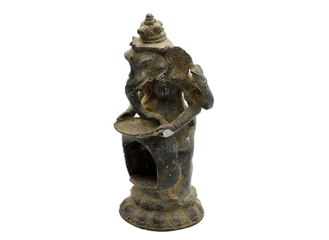 Statua vintage in bronzo di Ganesha (India)  # 93850
