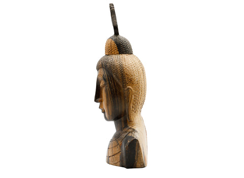 Thailändische Buddha-Statue aus Holz, handgeschnitzt #93854