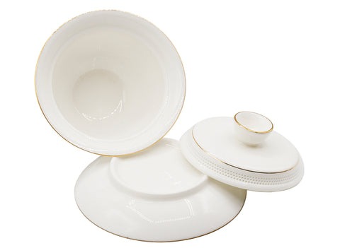 Elegante Jadewitte Gaiwan met subtiele gouden accenten # 93446