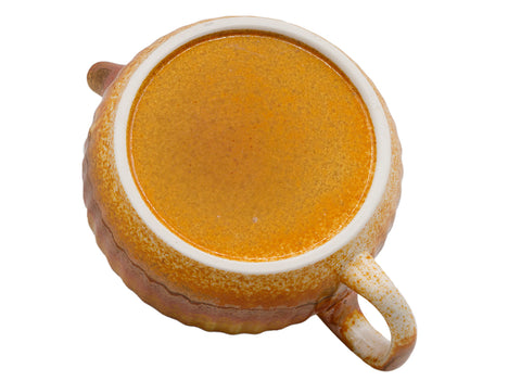 Peervormige keramische theepot met warm oranje glazuur # 93468, 170 ml