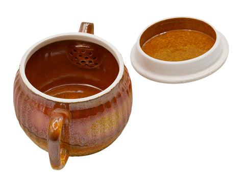 Peervormige keramische theepot met warm oranje glazuur # 93468, 170 ml