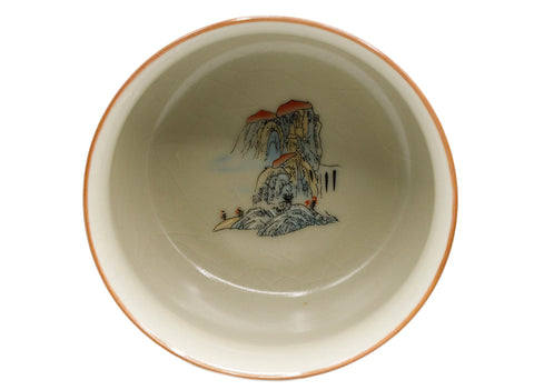 Keramische theekop met rood berglandschapsmotief # 93455, 160 ml