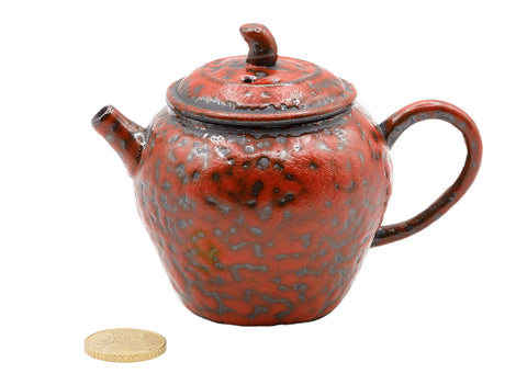 Coral Red Shoulder Beauty Ceramic Teapot # 93465, 170 ml