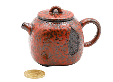 Coral Red Ceramic Teapot # 93462, 100 ml