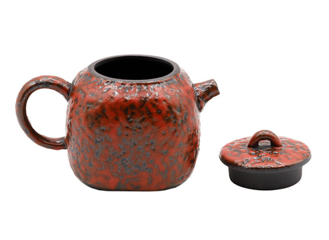 Koraalrode keramische theepot # 93462, 100 ml