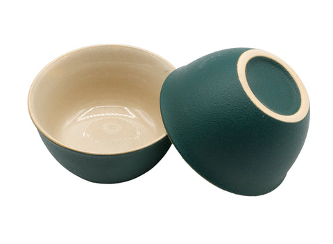 Draagbare reistheeset met draagtas en groene keramische theeservies # 93459