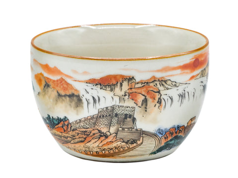 Keramische theekop met berglandschapsmotief # 93454, 160 ml