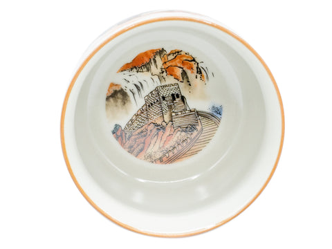 Keramische theekop met berglandschapsmotief # 93454, 160 ml