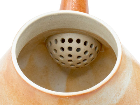 Keramische theepot met aardse tinten en gestructureerde glazuur # 934812