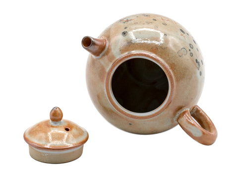 Keramische theepot met aardse tinten en gestructureerde glazuur # 934812