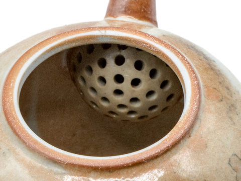 Keramische theepot met aardse tinten en gestructureerde glazuur # 934812