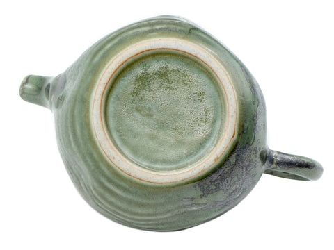 Green Ceramic Teapot with Swirling Glaze # 93466, 95 ml