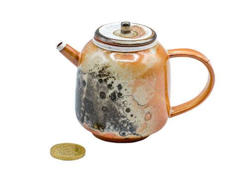 Teiera Yakiba smaltata Shino con argento aggiunto # 93483, 155 ml