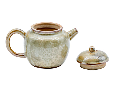 Keramische theepot met imitatie Shino Yaki glazuur # 93484, 120 ml