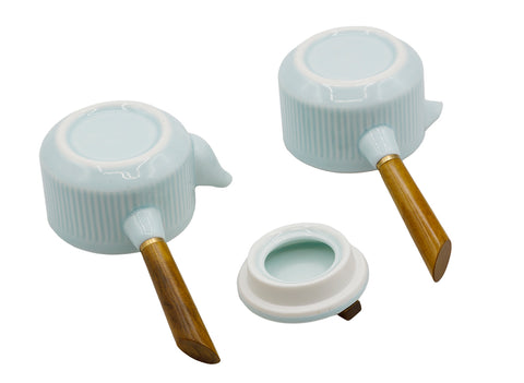 Draagbare reistheeset met blauwe zijgreep theepot # 93451