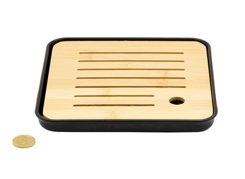 Small squared tea table for Gongfu tea ceremony, tea tray, chaban - plastic / bamboo # 93490