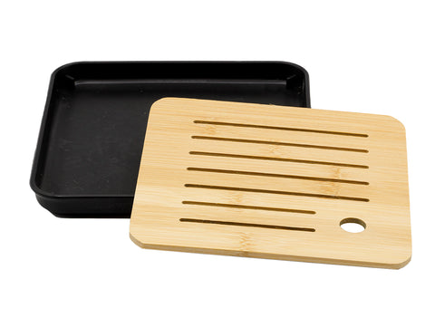 Mesa pequeña cuadrada para ceremonia de té Gongfu, bandeja de té, chaban - plástico / bambú # 93490