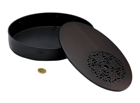 Ovale theetafel voor Gongfu-theeceremonie, theeblad, chaban - kunststof / bamboe # 93497