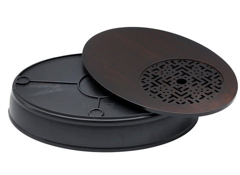 Ovale theetafel voor Gongfu-theeceremonie, theeblad, chaban - kunststof / bamboe # 93497