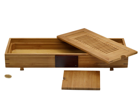 Tea table for Gongfu tea ceremony, tea tray, chaban, bamboo # 93336