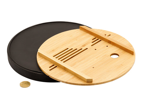 Table ronde à thé pour la cérémonie du thé Gongfu, plateau à thé, chaban - plastique / bambou # 93489