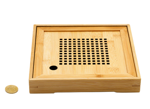 Vierkante kleine theetafel voor Gongfu-theeceremonie, theeblad, chaban, bamboe # 93500