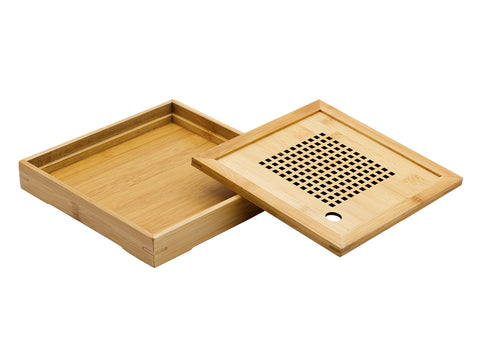 Vierkante kleine theetafel voor Gongfu-theeceremonie, theeblad, chaban, bamboe # 93500