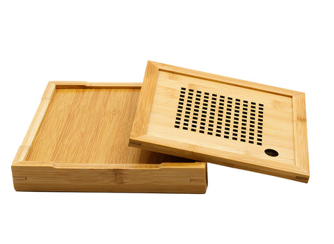 Vierkante kleine theetafel voor Gongfu-theeceremonie, theeblad, chaban, bamboe # 93500