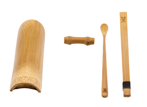 Bamboe theeserviesset – theeschep en tang # 93289