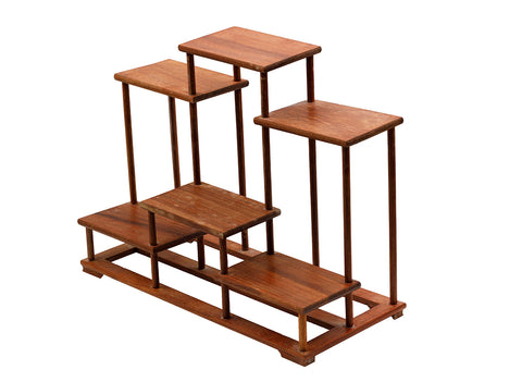 Étagère d'exposition multi-niveaux en bois pour accessoires de thé # 93318