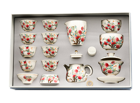 Porcelain Tea Set with Floral Design  (17 Pieces) #93863