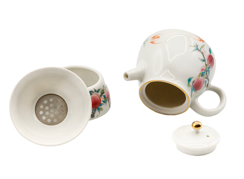 Porcelain Tea Set with Floral Design  (17 Pieces) #93863